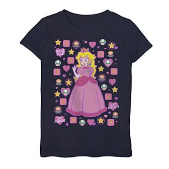 Girls 7-16 Black Peachtone Present Tee