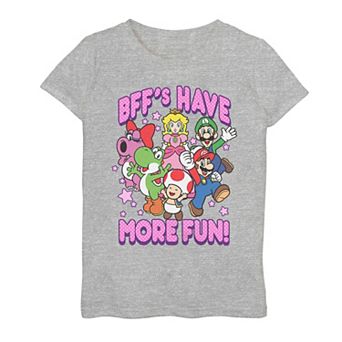 Girls 7-16 Super Mario Crew More Fun Tee