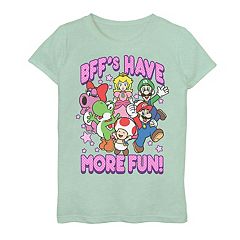 Nintendo Ladies Princess Peach Shirt - Mario, Zelda, Kirby, Princess Peach  and Donkey Kong Varsity Stripe Sleeve Athletic Tee