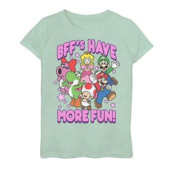 Girls 7-16 Super Mario Crew More Fun Tee