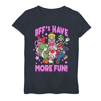 Girls 7-16 Super Mario Crew More Fun Tee