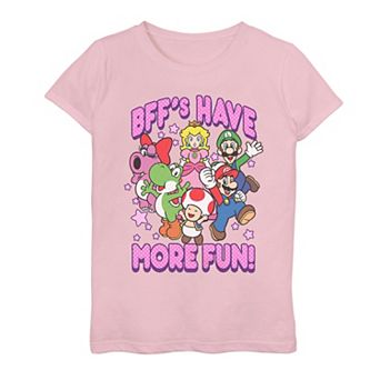 Girls 7-16 Super Mario Crew More Fun Tee
