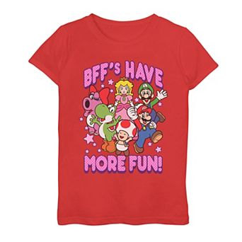 Girls 7-16 Super Mario Crew More Fun Tee