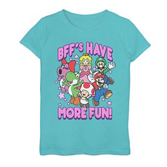 Girls 7-16 Super Mario Crew More Fun Tee