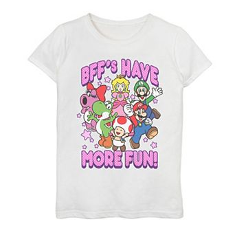 Girls 7-16 Super Mario Crew More Fun Tee