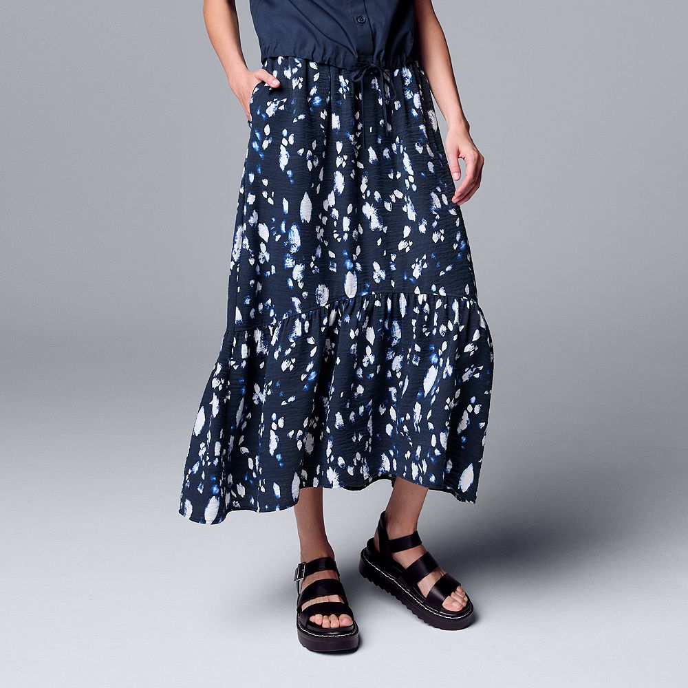スカート VIVIANO / Tiered Skirt / Navy x Black スカート VIVIANO / Tiered Skirt / Navy x Black VIVIANO