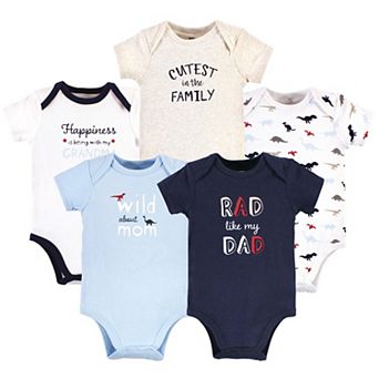 Hudson Baby Infant Boy Cotton Bodysuits, Rad Like Dad