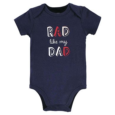 Hudson Baby Infant Boy Cotton Bodysuits, Rad Like Dad