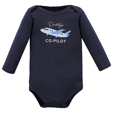 Hudson Baby Infant Boys Cotton Long-Sleeve Bodysuits, Vehicles