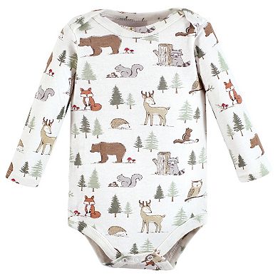 Hudson Baby Infant Boy Cotton Long-Sleeve Bodysuits, Forest Animals 3-Pack