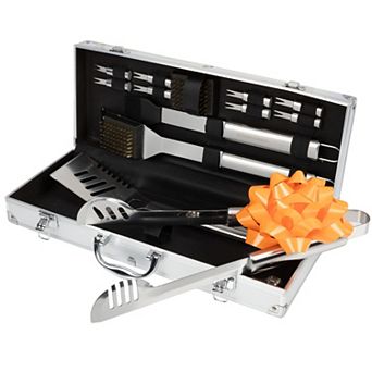 Home Complete 16 pc BBQ Grill Accessories Set with Aluminum Case
