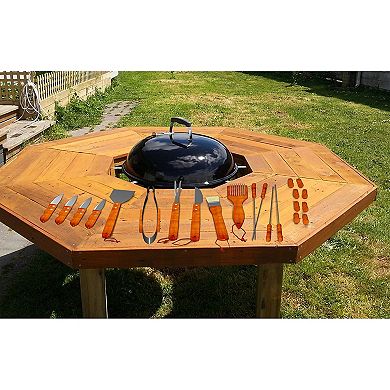 Home-Complete 22-pc. Wood BBQ Grill Tool Set