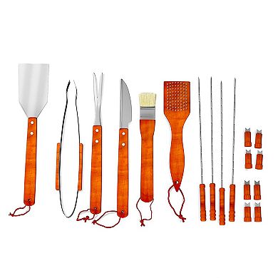 Home-Complete 22-pc. Wood BBQ Grill Tool Set