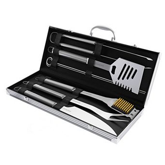Home Complete 7 pc Stainless-Steel BBQ Cooking Utensils Set