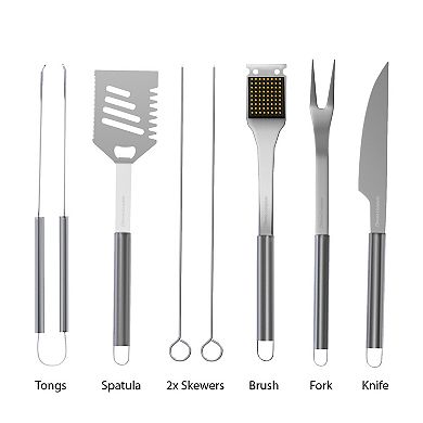 Home Complete 7-pc. Stainless-Steel BBQ Cooking Utensils Set