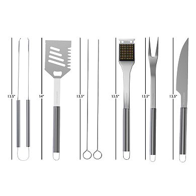 Home Complete 7-pc. Stainless-Steel BBQ Cooking Utensils Set