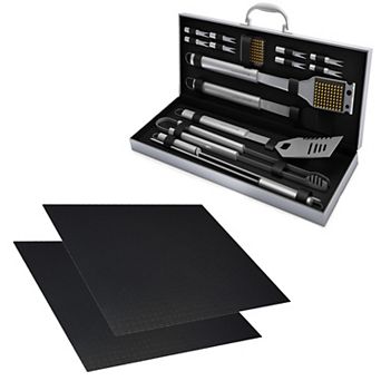 Home Complete 18 pc Grill Accessories Set with Carrying Case