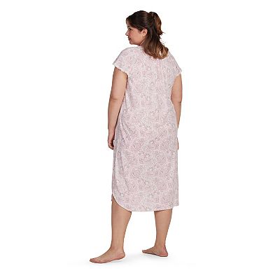 Plus Size Miss Elaine Essentials Cottonessa Long Gown