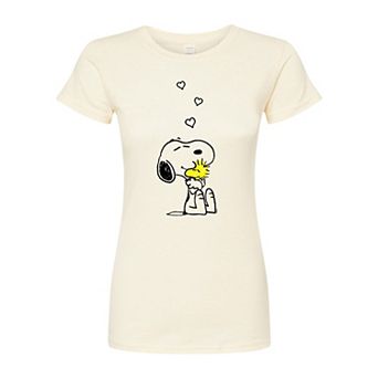 Juniors' Peanuts Hugs And Love Fitted Tee