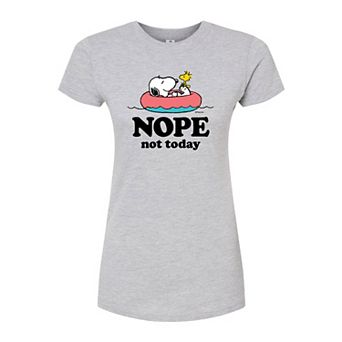 Juniors' Peanuts Nope Not Today Fitted Tee
