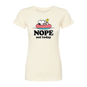 Juniors' Peanuts Nope Not Today Fitted Tee