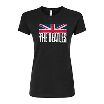 Juniors' The Beatles Union Jack Flag Fitted Tee