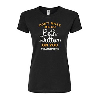 Juniors' Yellowstone Go Beth Dutton Fitted Tee