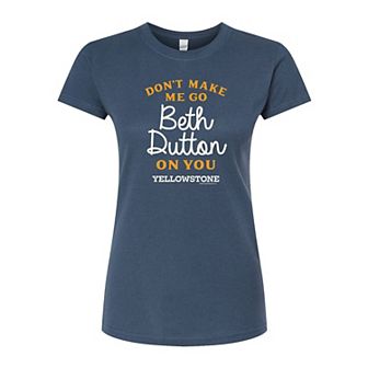 Juniors' Yellowstone Go Beth Dutton Fitted Tee