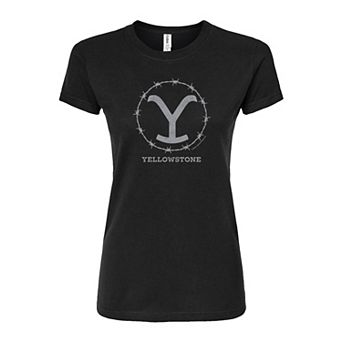 Juniors' Yellowstone Y Barbed Wire Fitted Tee