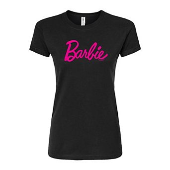 Juniors' Barbie Classic Logo Fitted Tee
