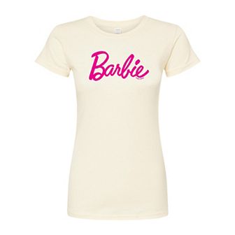 Juniors' Barbie Classic Logo Fitted Tee