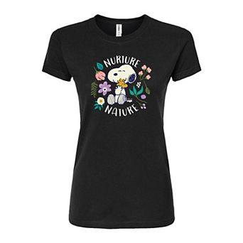 Juniors' Peanuts Nurture Nature Fitted Tee