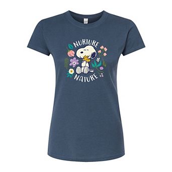 Juniors' Peanuts Nurture Nature Fitted Tee
