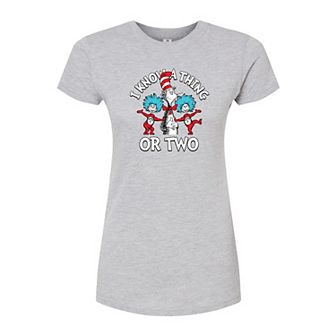 Juniors' Dr. Seuss A Thing Or Two Fitted Tee
