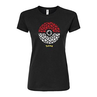 Juniors' Pokemon Pokeball Pikachu Fitted Tee
