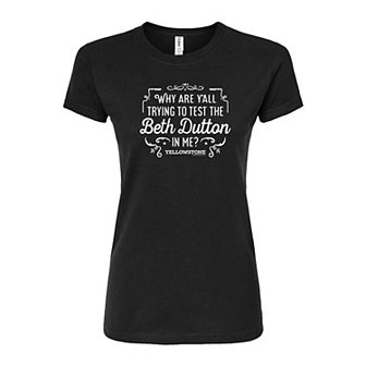 Juniors' Yellowstone Test Beth Dutton Fitted Tee