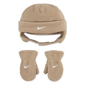 Baby / Toddler Nike Swoosh Fleece Cap & Mittens Set