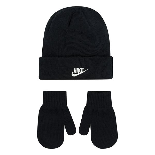 Toddler 2T-4T Nike Club Beanie & Mittens Set - Black