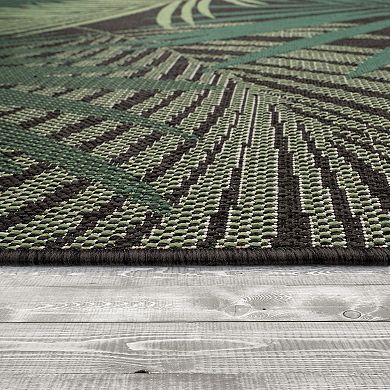 In- & Outdoor Rug Jungle Design with Green Palm Trees