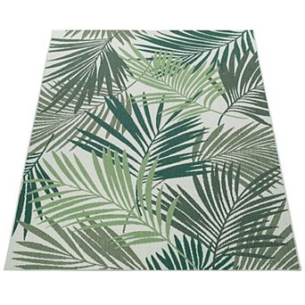 In- & Outdoor Rug Jungle Design with Green Palm Trees