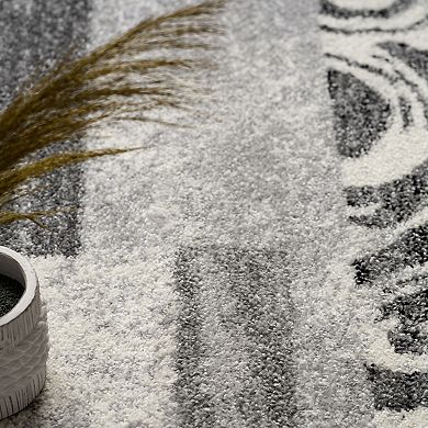 Classic Living Room Rug with Patchwork Design Modern Checkered Pattern