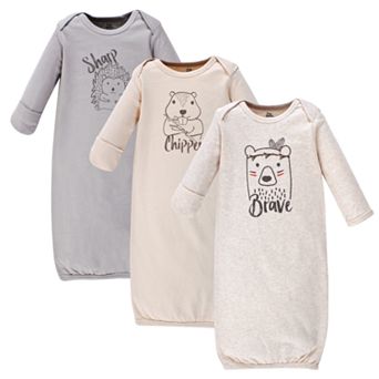 Yoga Sprout Baby Cotton Long-Sleeve Gowns 3 pk