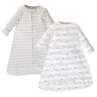 Touched by Nature Baby Organic Cotton Long-Sleeve Wearable Sleeping Bag, Sack, Blanket, Safari, 3-9 Months