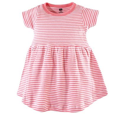 Hudson Baby Infant and Toddler Girl Cotton Short-Sleeve Dresses 2pk, Flamingos