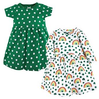 Hudson Baby Infant and Toddler Girl Cotton Dress - St Patricks Rainbow - 6-9 Months