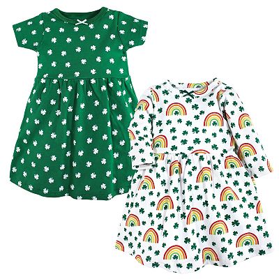 Hudson Baby Infant and Toddler Girl Cotton Dresses St Patricks Rainbow