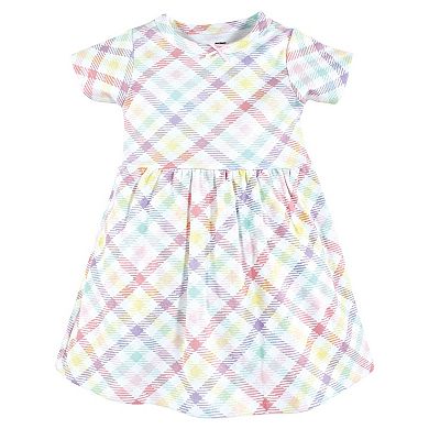 Hudson Baby Infant and Toddler Girl Cotton Dresses, Pink Tulips
