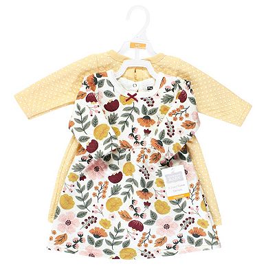 Hudson Baby Infant and Toddler Girl Cotton Dresses, Fall Botanical