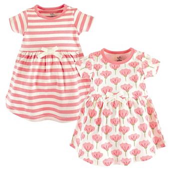 Touched by Nature Baby and Toddler Girl Organic Cotton Short-Sleeve Dresses 2 pk Tulip