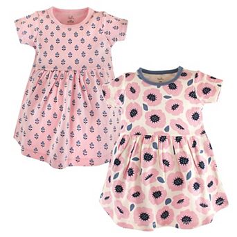 Touched by Nature Baby and Toddler Girl Organic Cotton Short-Sleeve Dresses 2 pk Blossoms